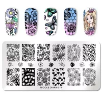 Nicole Diary, Пластина для стемпинга 12*6 см 45081 ND-014, 1 шт