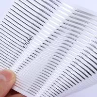 Born Pretty, Nail Stickers 3D 41222-02 silver line, 1 шт