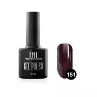 Цветной гель-лак TNL №151 - темно-алый с блестками (10 мл.)