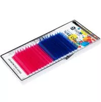 Цветные ресницы Extreme look (Экстрим лук) blue+pink 18 линий